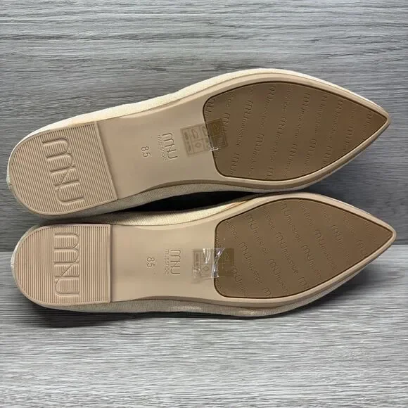 MUSSHOE Loafers for Women Comfortable Pointed Toe SIZE 8.5 Tan Casual Formal - Picture 5 of 12